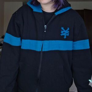 Zoo-york Men's Black and Blue Hoodie